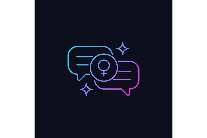 Feminism symbols gradient icons set for dark and light mode