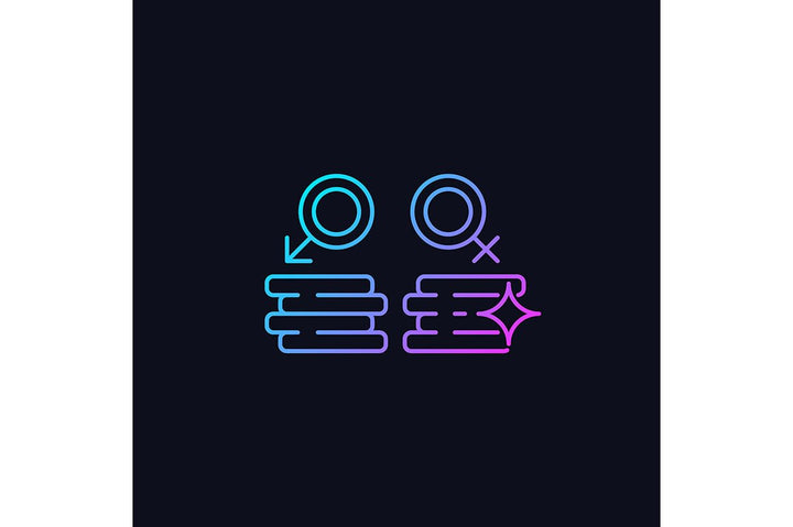 Feminism symbols gradient icons set for dark and light mode