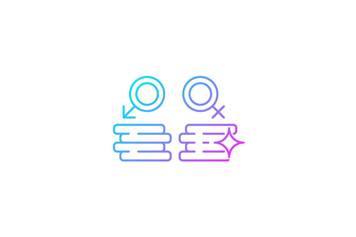 Feminism symbols gradient icons set for dark and light mode