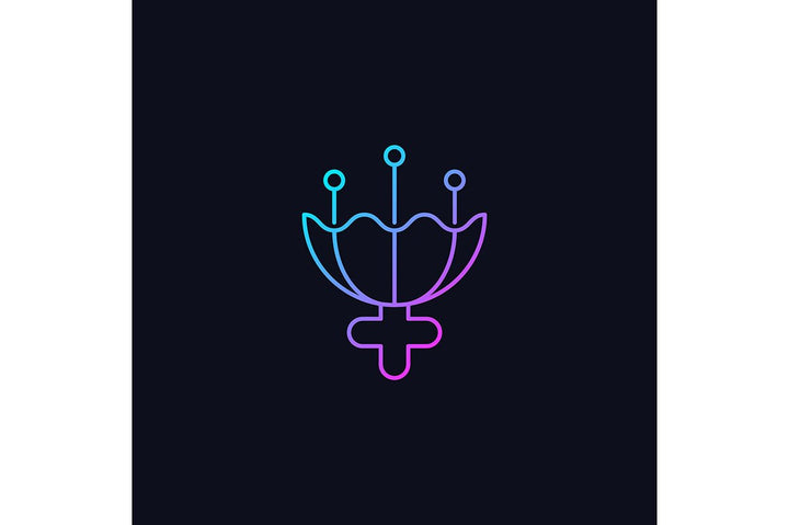 Feminism symbols gradient icons set for dark and light mode