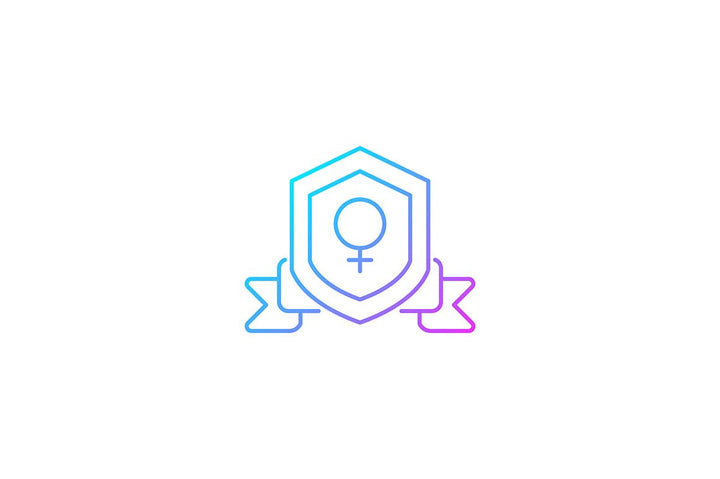 Feminism symbols gradient icons set for dark and light mode