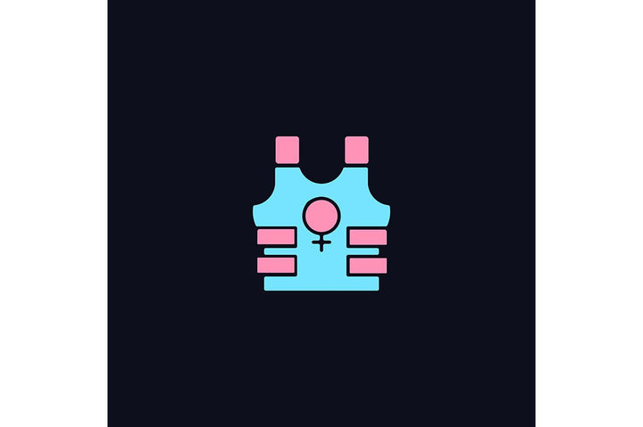 Feminism symbols light and dark theme RGB color icons set
