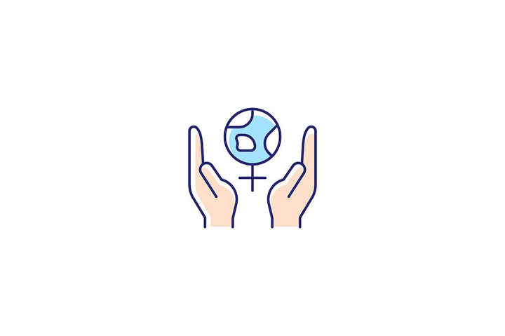 Feminism symbols light and dark theme RGB color icons set
