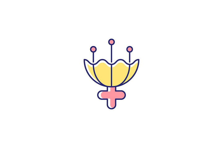 Feminism symbols light and dark theme RGB color icons set