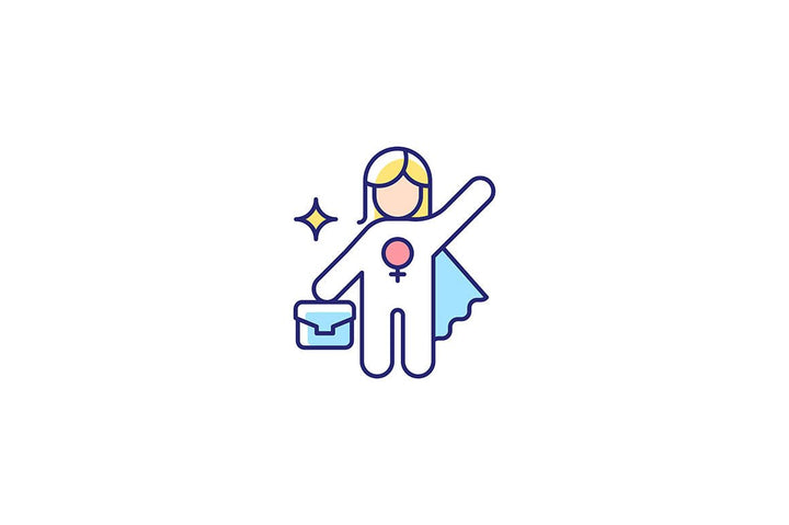 Feminism symbols light and dark theme RGB color icons set