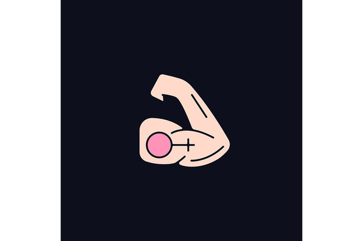 Feminism symbols light and dark theme RGB color icons set