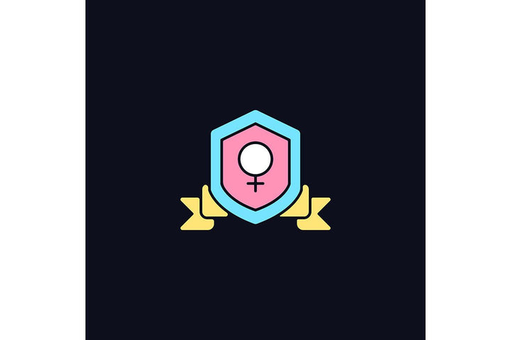 Feminism symbols light and dark theme RGB color icons set