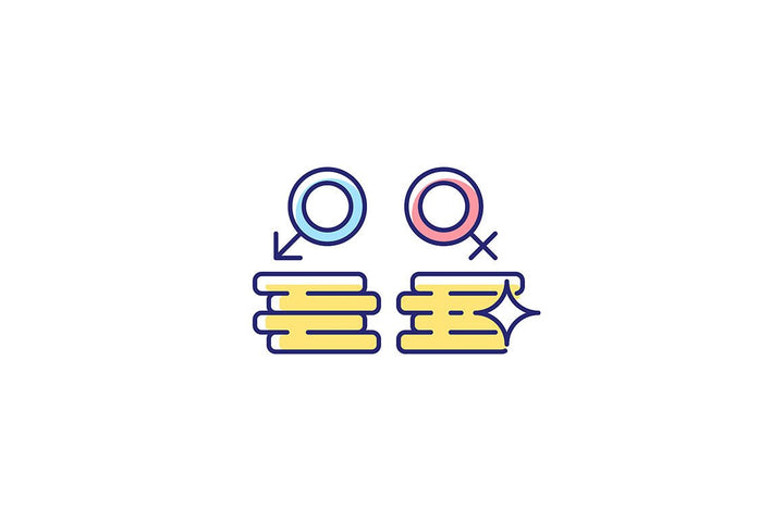 Feminism symbols light and dark theme RGB color icons set