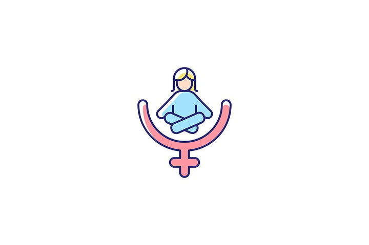Feminism symbols light and dark theme RGB color icons set