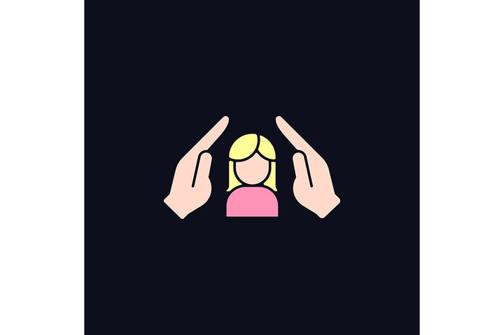 Feminism symbols light and dark theme RGB color icons set