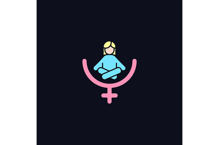 Feminism symbols light and dark theme RGB color icons set