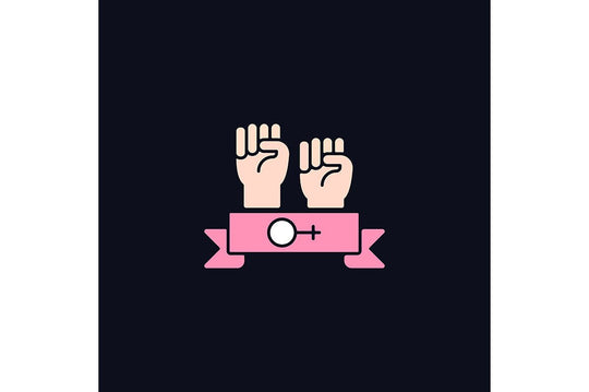 Feminism symbols light and dark theme RGB color icons set