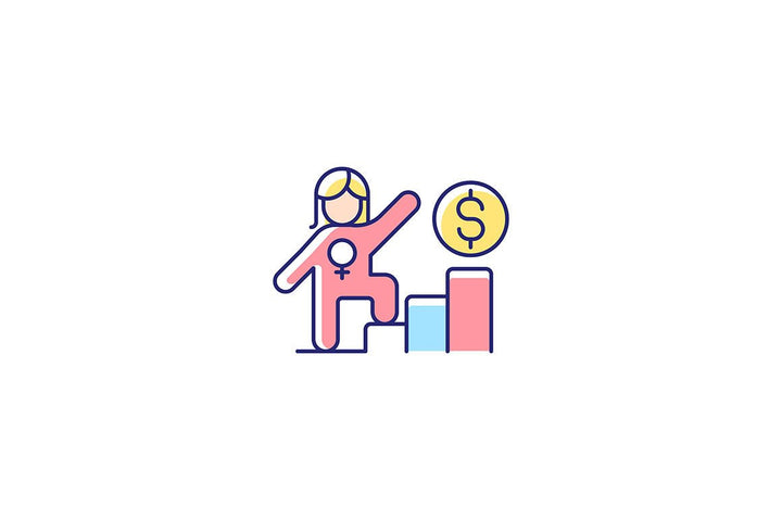 Feminism symbols light and dark theme RGB color icons set