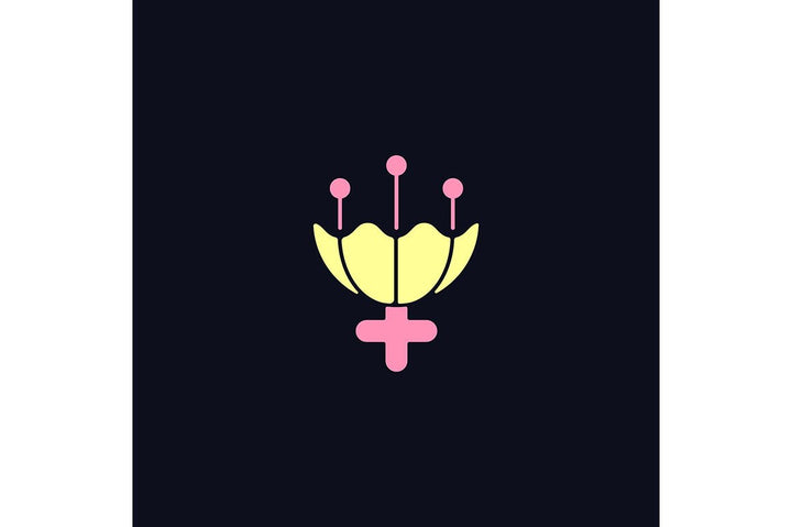 Feminism symbols light and dark theme RGB color icons set