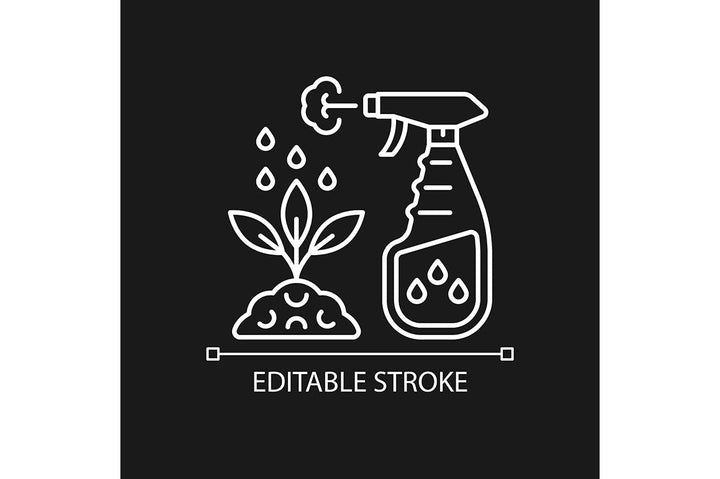 Fertilizers type linear icons set