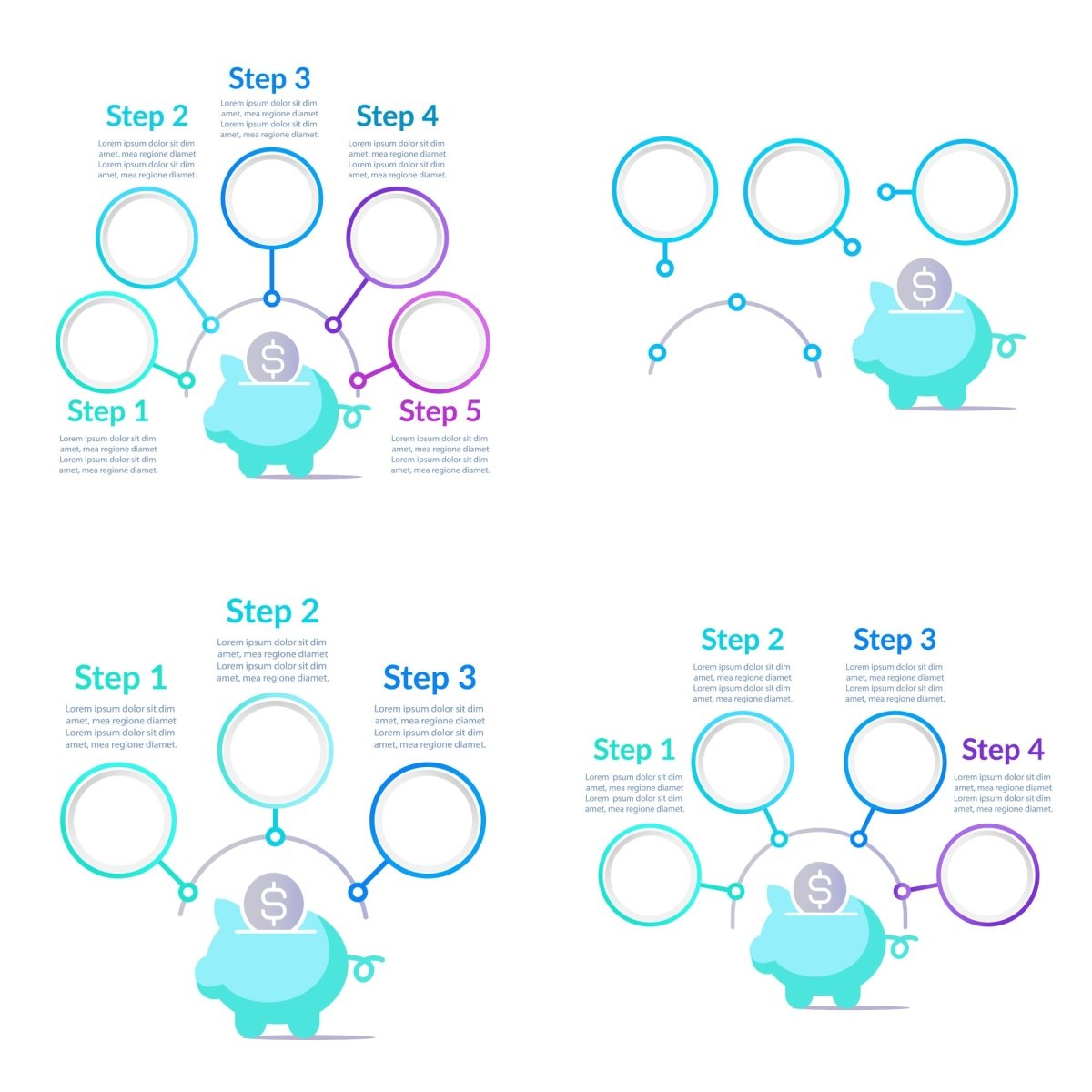 Finance infographic chart design template set