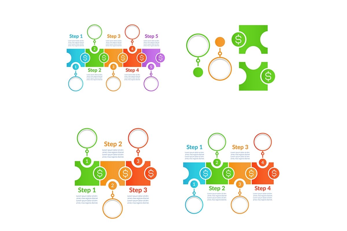 Financial knowledge infographic chart bundle