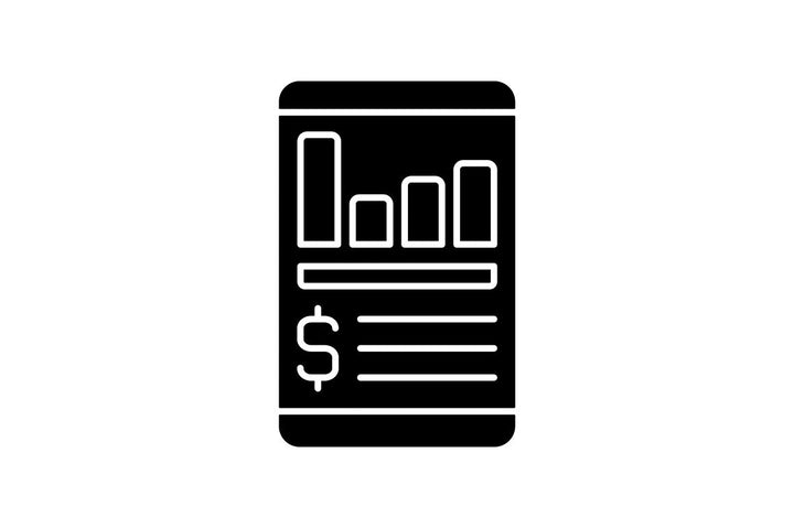 Financial literacy black glyph icons set on white space