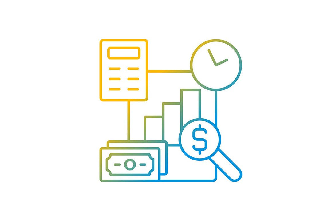 Financial literacy gradient icons set for dark and light mode