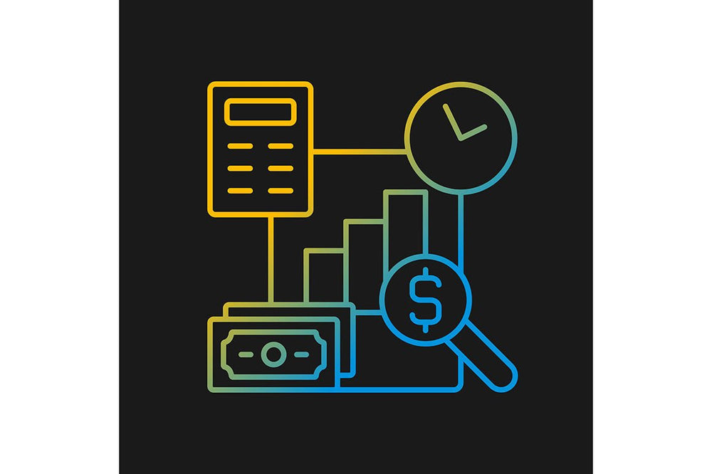 Financial literacy gradient icons set for dark and light mode
