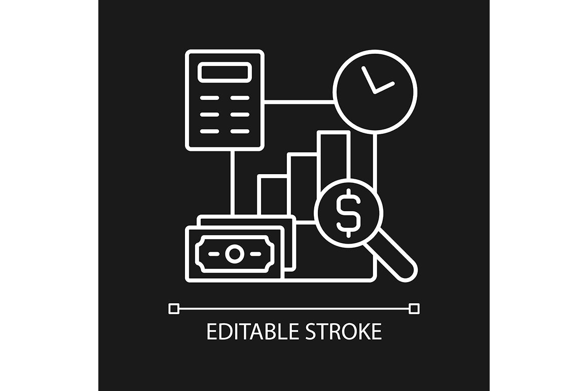 Financial literacy linear icons set for dark and light mode