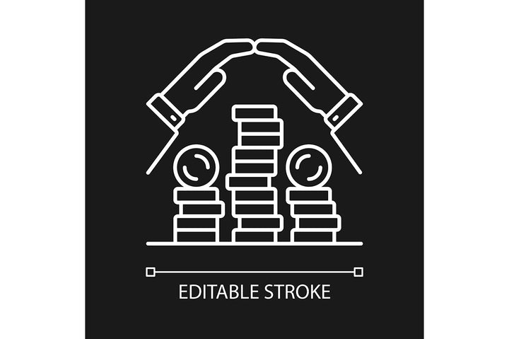 Financial literacy linear icons set for dark and light mode