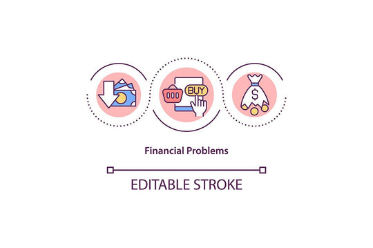 Financial Problems Concept Icon Bundle