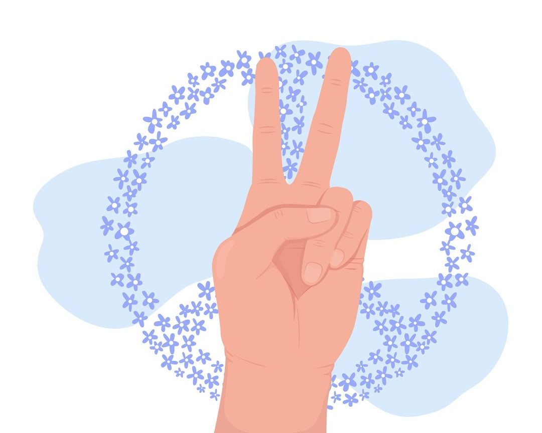 Finger symbols 2D vector isolated illustration set