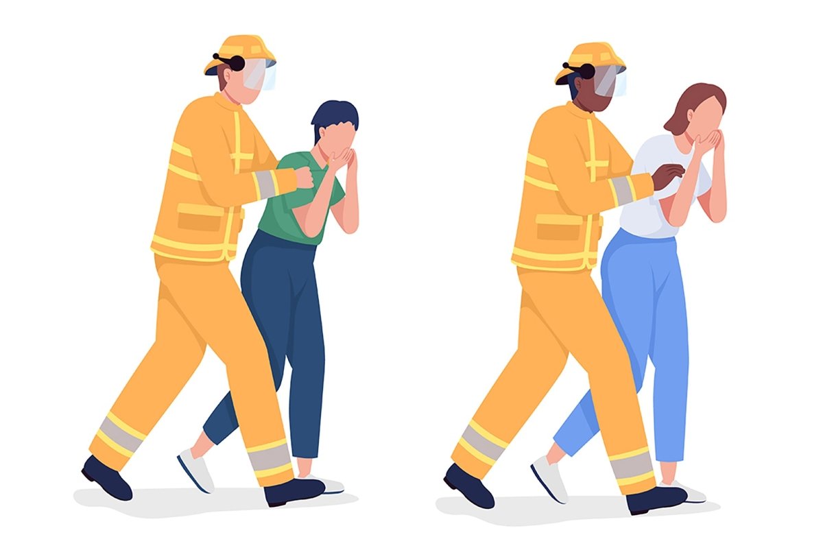 Fire evacuation vector characters bundle