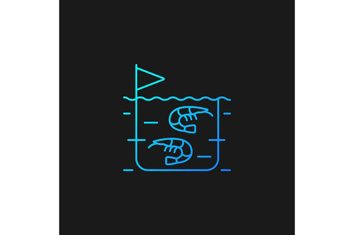 Fishing industry gradient icons set for dark and light mode