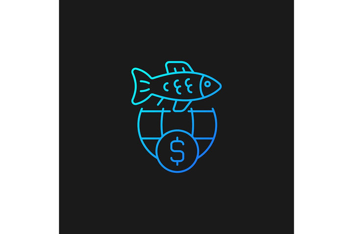 Fishing industry gradient icons set for dark and light mode