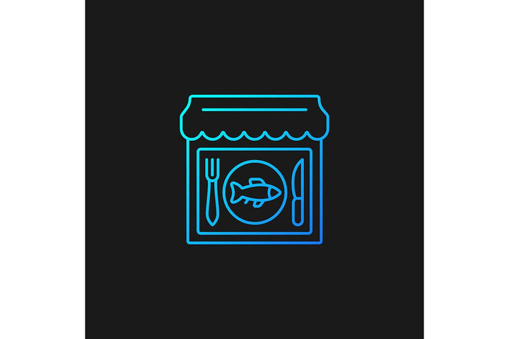 Fishing industry gradient icons set for dark and light mode