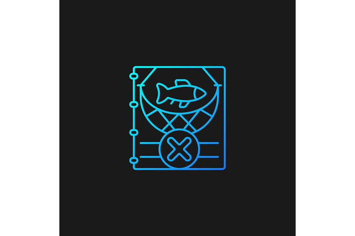 Fishing industry gradient icons set for dark and light mode