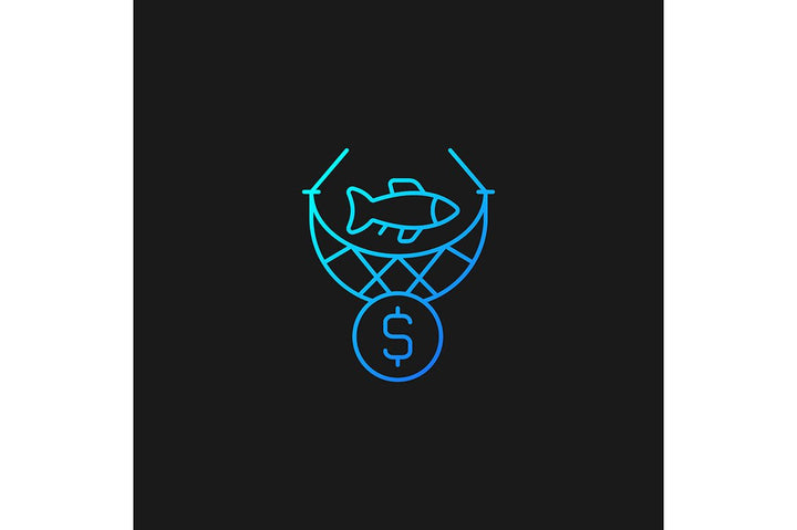 Fishing industry gradient icons set for dark and light mode