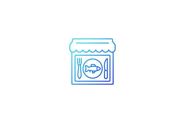 Fishing industry gradient icons set for dark and light mode