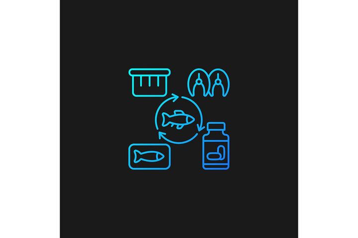 Fishing industry gradient icons set for dark and light mode