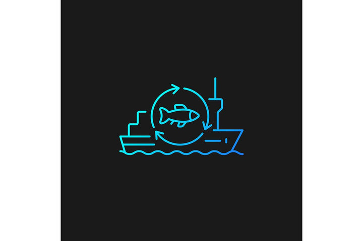 Fishing industry gradient icons set for dark and light mode