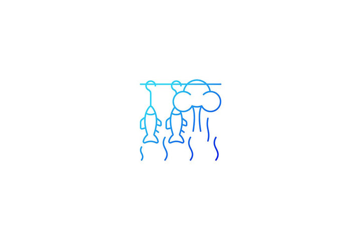Fishing industry gradient icons set for dark and light mode