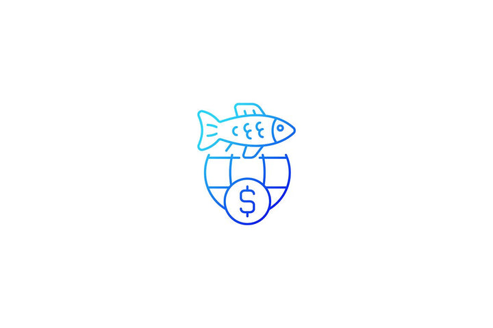 Fishing industry gradient icons set for dark and light mode