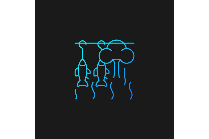 Fishing industry gradient icons set for dark and light mode