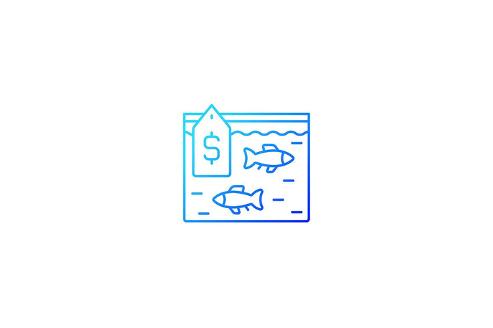 Fishing industry gradient icons set for dark and light mode