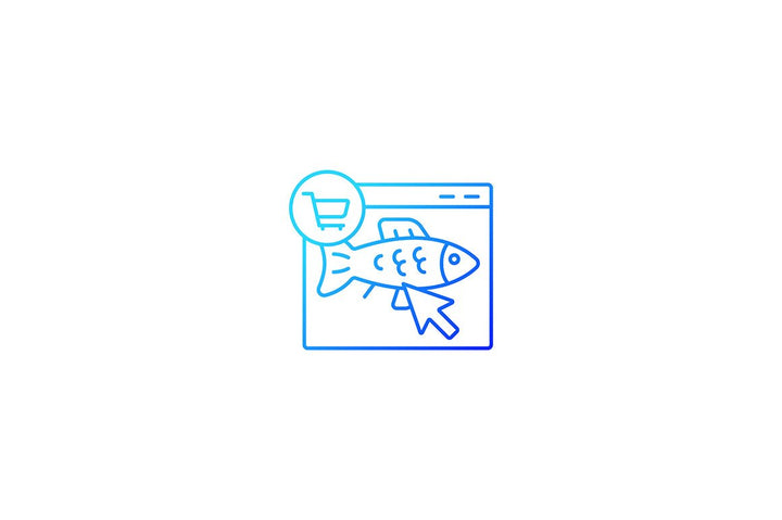 Fishing industry gradient icons set for dark and light mode