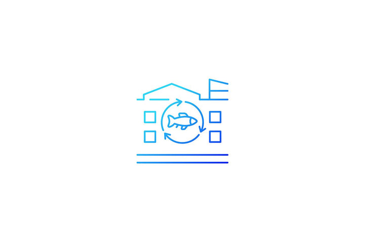 Fishing industry gradient icons set for dark and light mode