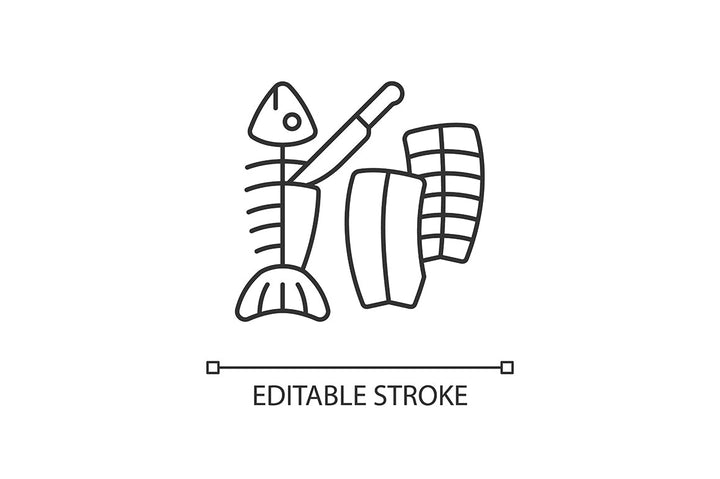 Fishing industry linear icons set for dark and light mode