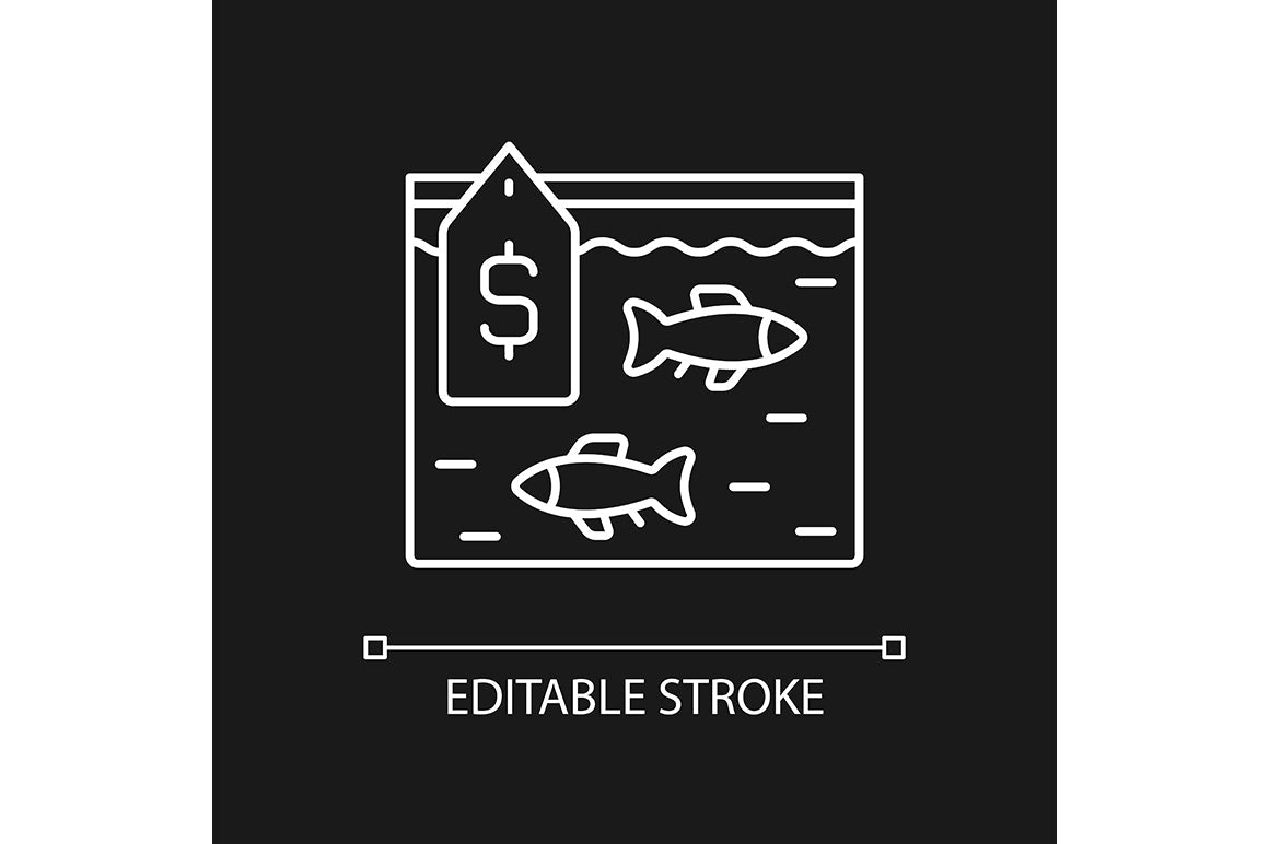 Fishing industry linear icons set for dark and light mode