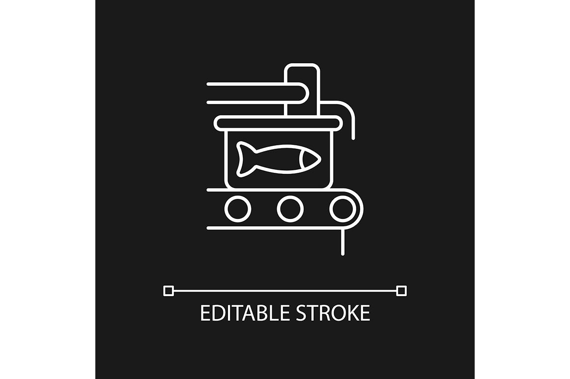 Fishing industry linear icons set for dark and light mode