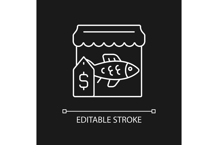 Fishing industry linear icons set for dark and light mode