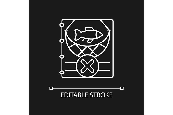 Fishing industry linear icons set for dark and light mode