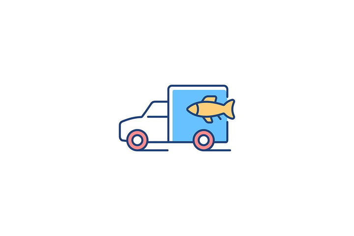 Fishing industry RGB color icons set