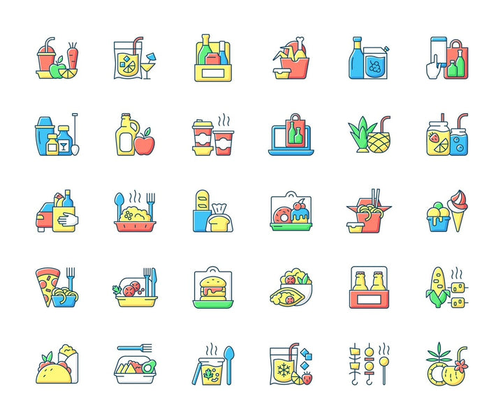 Food and drink icon bundle